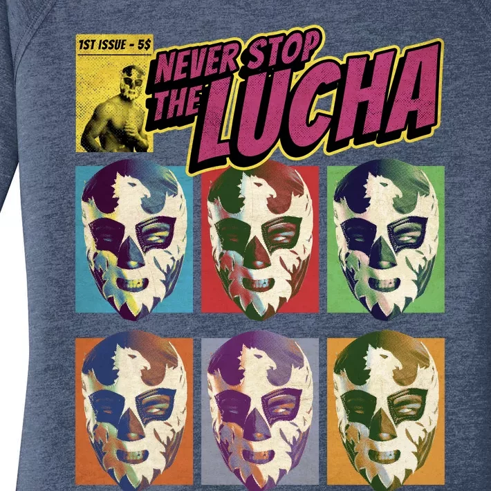 Mexican Lucha Wrestling Women's Perfect Tri Tunic Long Sleeve Shirt