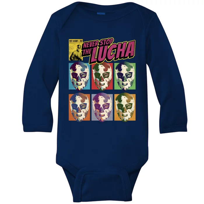 Mexican Lucha Wrestling Baby Long Sleeve Bodysuit