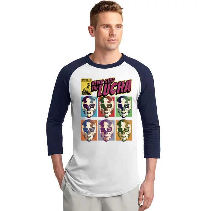 Mexican Lucha Wrestling Baseball Sleeve Shirt