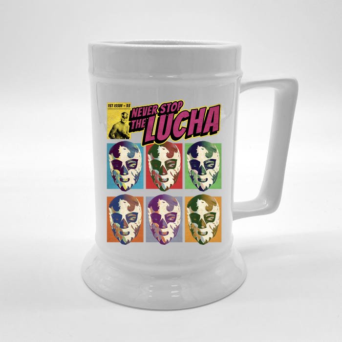 Mexican Lucha Wrestling Front & Back Beer Stein