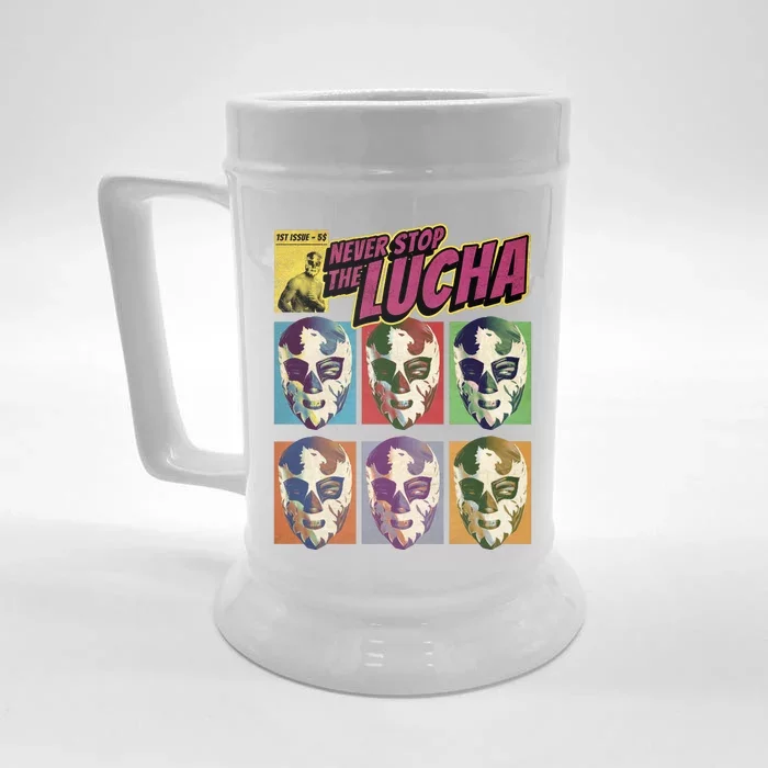 Mexican Lucha Wrestling Front & Back Beer Stein