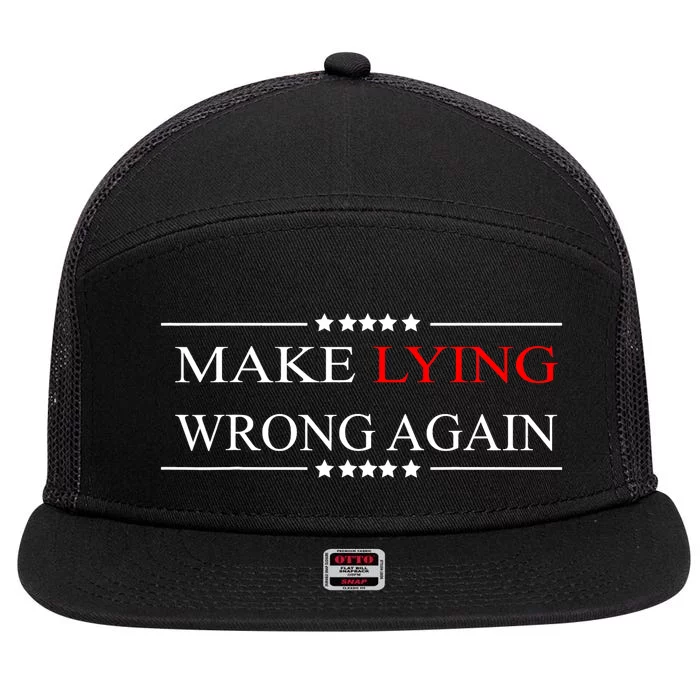 Make Lying Wrong Again Anti Trump Political 7 Panel Mesh Trucker Snapback Hat