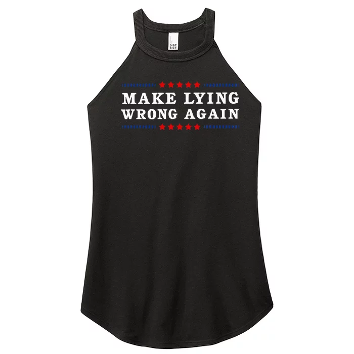 Make Lying Wrong Again Anti Trump Women’s Perfect Tri Rocker Tank