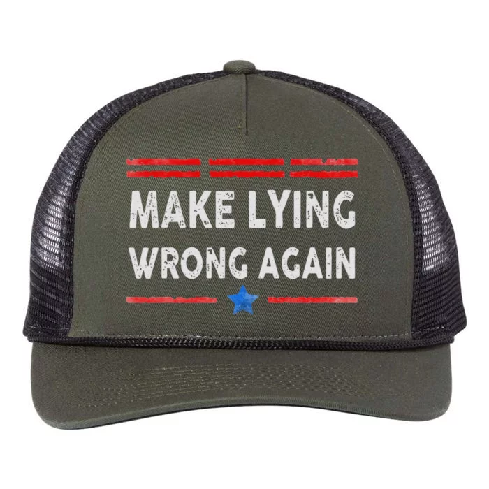 Make Lying Wrong Again Retro Rope Trucker Hat Cap