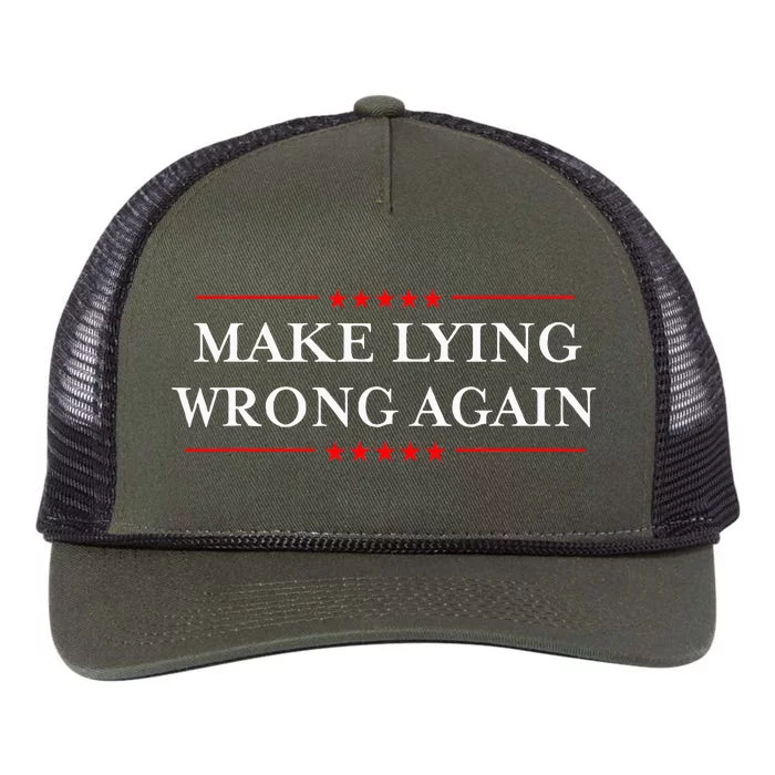 Make Lying Wrong Again Gift Resist Racism Antitrump Retro Rope Trucker Hat Cap