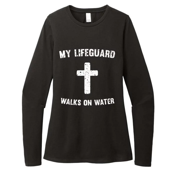 My Lifeguard Walks On Water funny gift for swim Womens CVC Long Sleeve Shirt