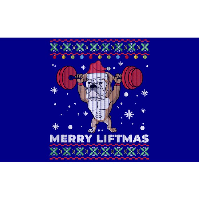 Merry Liftmas Weightlifting And English Bulldog Ugly Sweater Great Gift Bumper Sticker