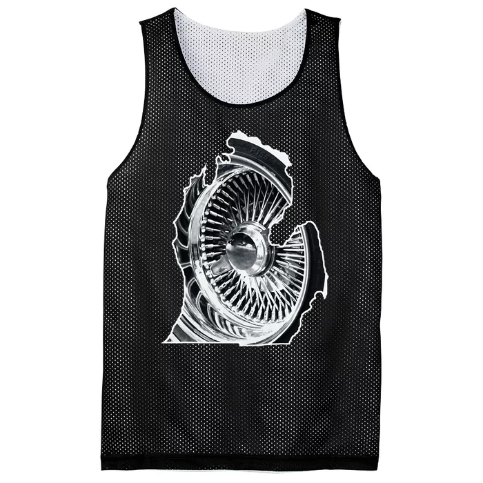 Michigan Lowrider Wheel Detroit Mesh Reversible Basketball Jersey Tank