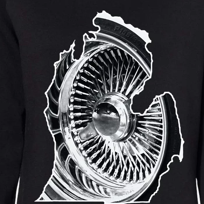 Michigan Lowrider Wheel Detroit Womens California Wash Sweatshirt