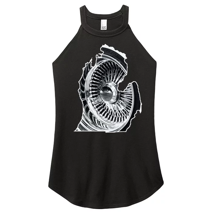 Michigan Lowrider Wheel Detroit Women’s Perfect Tri Rocker Tank