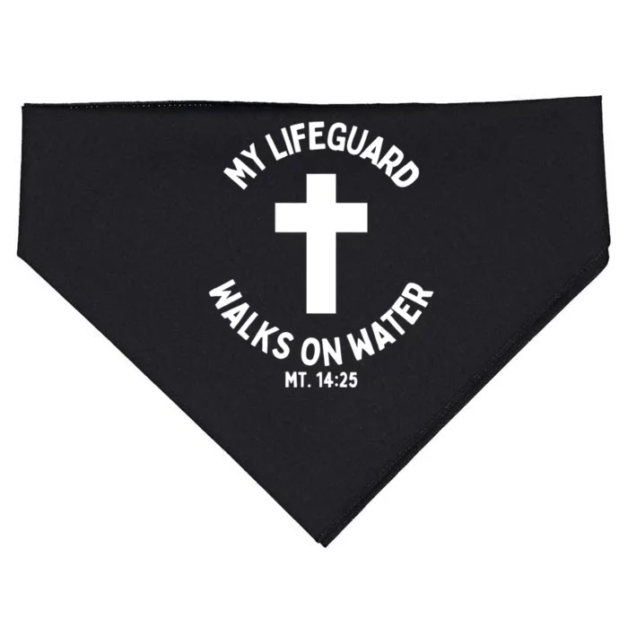 My Lifeguard Walks On Water Jesus Christ Christian Faith USA-Made Doggie Bandana