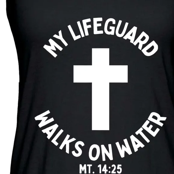 My Lifeguard Walks On Water Jesus Christ Christian Faith Ladies Essential Flowy Tank