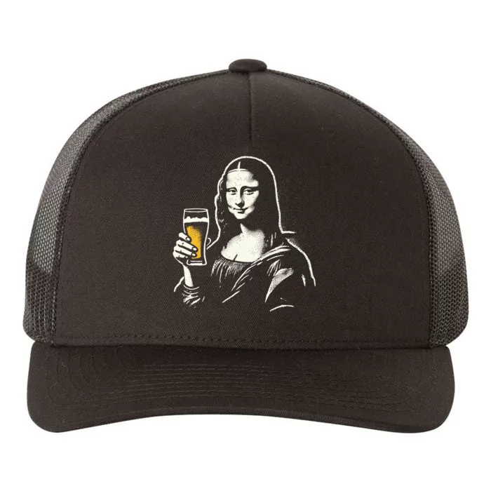 Mona Lisa With Beer Bar Pub Crawl Party Yupoong Adult 5-Panel Trucker Hat