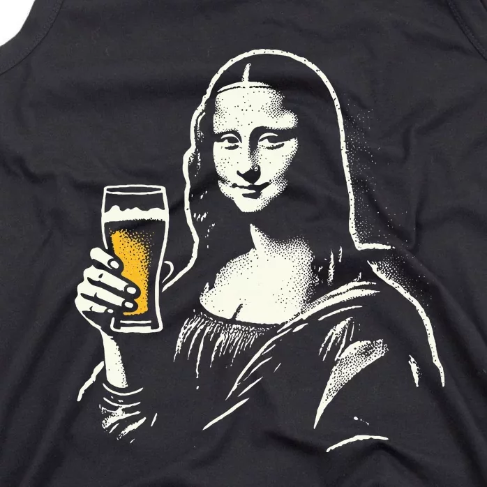 Mona Lisa With Beer Bar Pub Crawl Party Tank Top