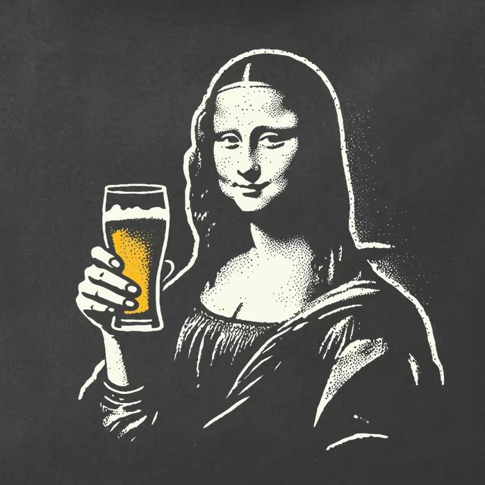 Mona Lisa With Beer Bar Pub Crawl Party Zip Tote Bag