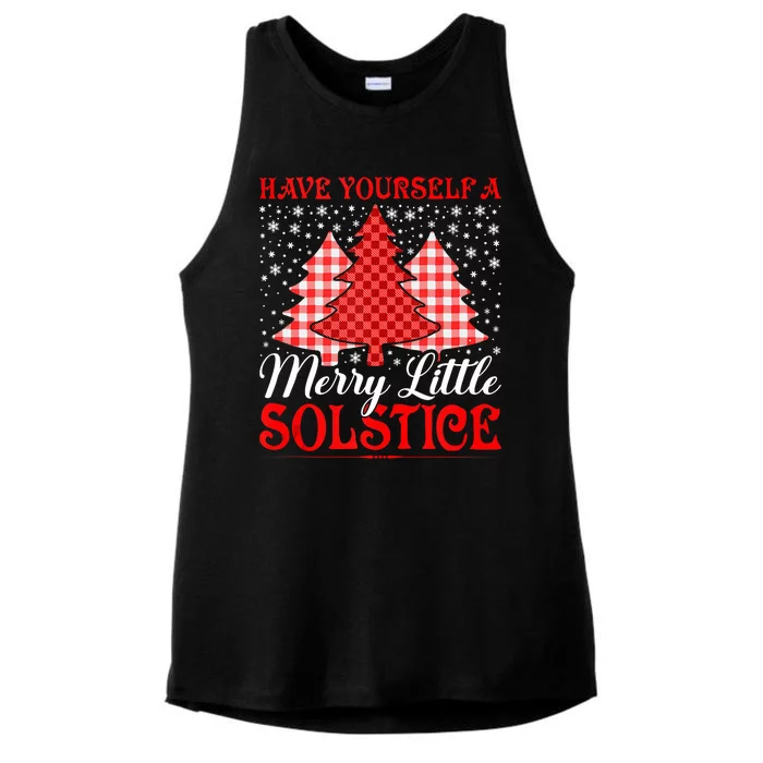 Merry Little Winter Solstice Yule Pagan Ladies Tri-Blend Wicking Tank