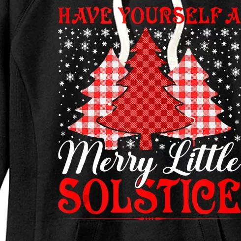 Merry Little Winter Solstice Yule Pagan Women's Fleece Hoodie