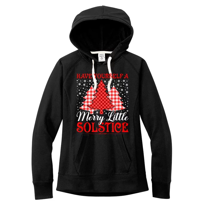 Merry Little Winter Solstice Yule Pagan Women's Fleece Hoodie