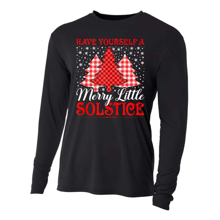 Merry Little Winter Solstice Yule Pagan Cooling Performance Long Sleeve Crew