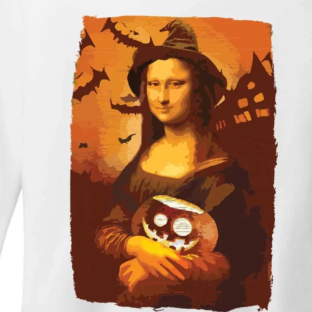 Mona Lisa With Pumpkin Halloween For Art Teacher Mona Lisa Womens CVC Long Sleeve Shirt