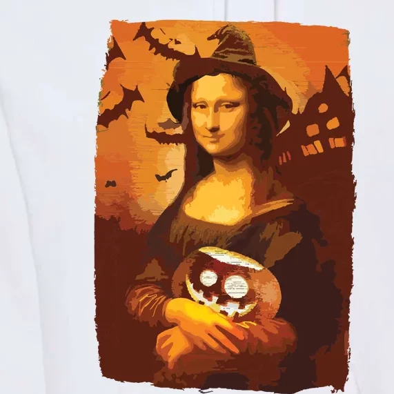 Mona Lisa With Pumpkin Halloween For Art Teacher Mona Lisa Premium Hoodie