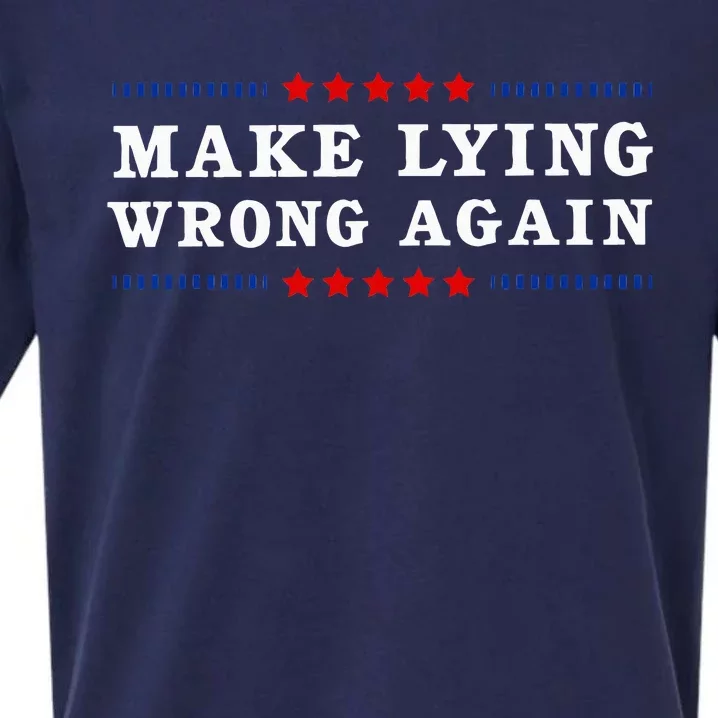 Make Lying Wrong Again Anti Trump Sueded Cloud Jersey T-Shirt