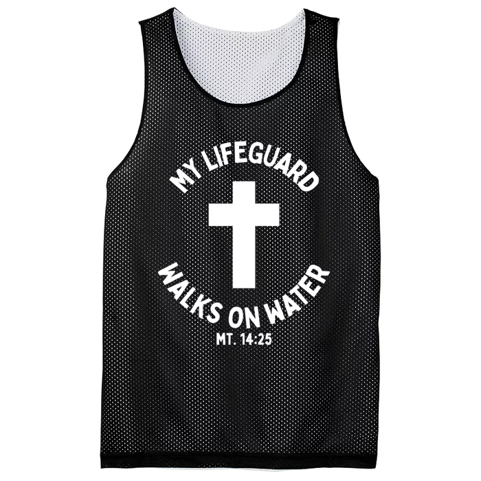 My Lifeguard Walks On Water Jesus Christ Christian Faith Mesh Reversible Basketball Jersey Tank