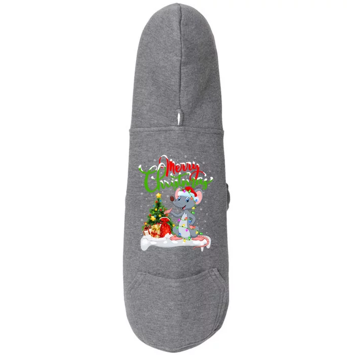 Mouse Lover Xmas Decorations Santa Mouse Christmas Gift Doggie 3-End Fleece Hoodie