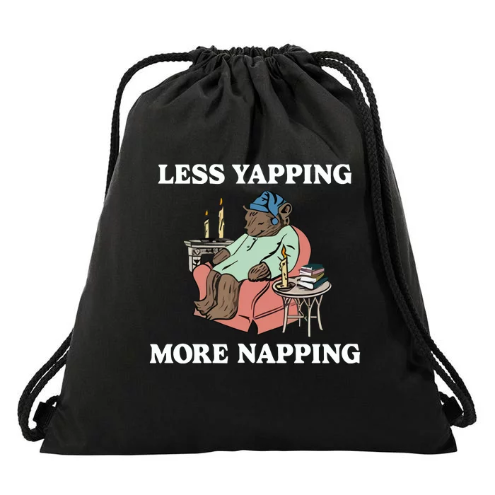 Middleclassfancy Less Yapping More Napping Drawstring Bag