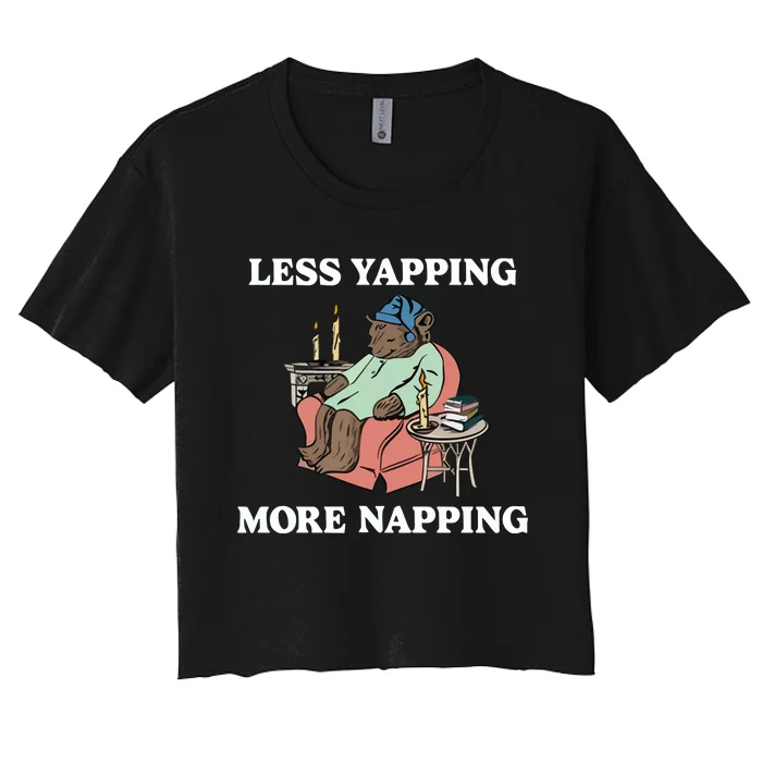 Middleclassfancy Less Yapping More Napping Women's Crop Top Tee