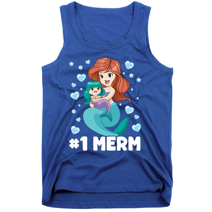 Mermaid Mom #1 Merm Best Mom In The World Mermaid Mama Great Gift Tank Top