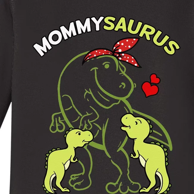 Mommysaurus Mommy 2  Dinosaur Mom Mother's Day Baby Long Sleeve Bodysuit