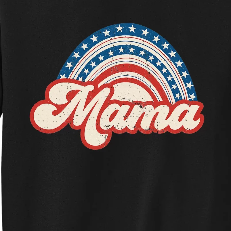 Mama Mini 4th of July USA Flag Rainbow Mom Daughter Matching Tall Sweatshirt