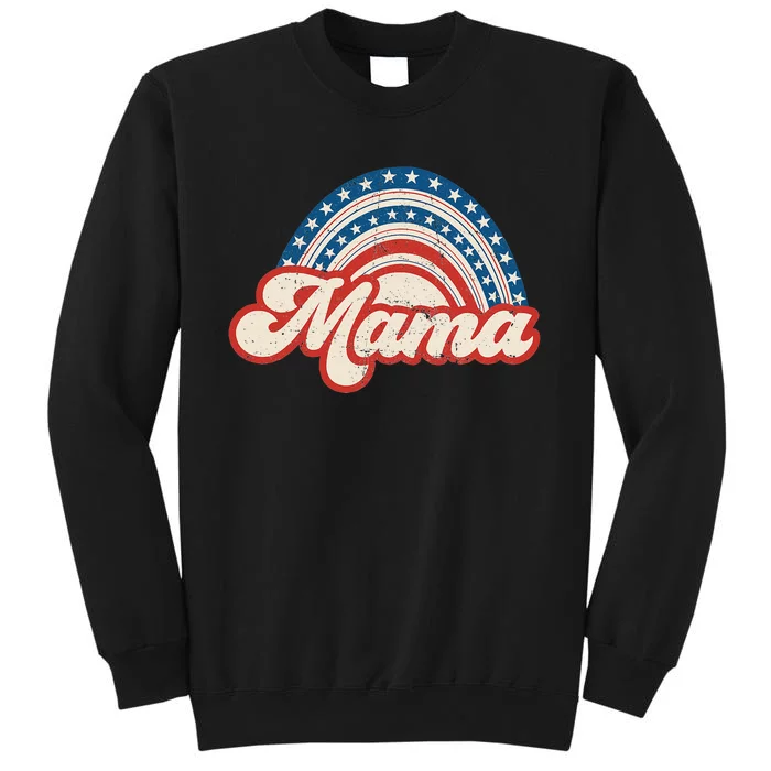 Mama Mini 4th of July USA Flag Rainbow Mom Daughter Matching Tall Sweatshirt