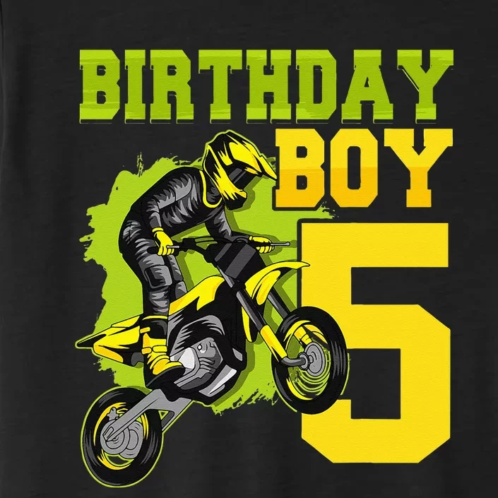 Motocross MX 5thGift 5 Year Old Dirt Bike Birthday Party ChromaSoft Performance T-Shirt