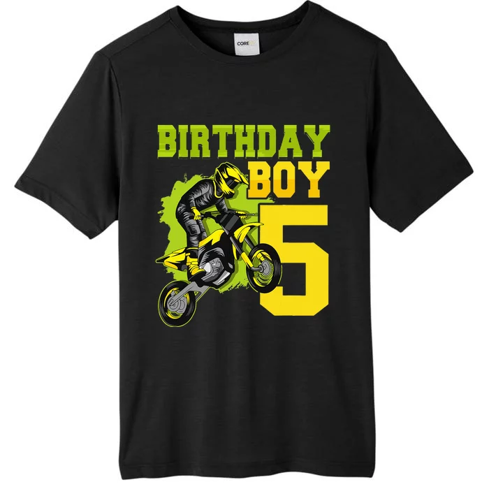 Motocross MX 5thGift 5 Year Old Dirt Bike Birthday Party ChromaSoft Performance T-Shirt