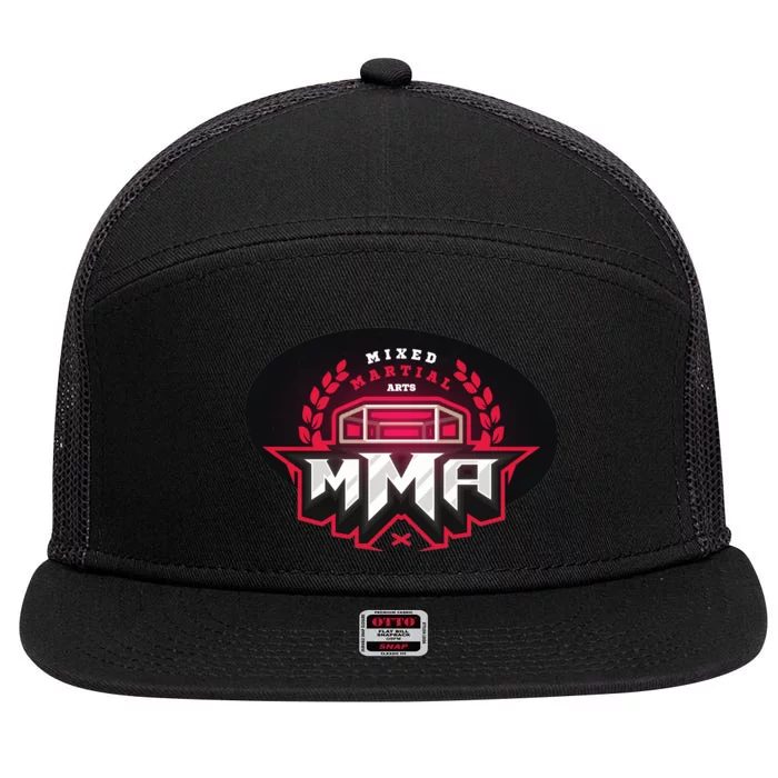 MMA - Mix Martial Arts Logo 7 Panel Mesh Trucker Snapback Hat