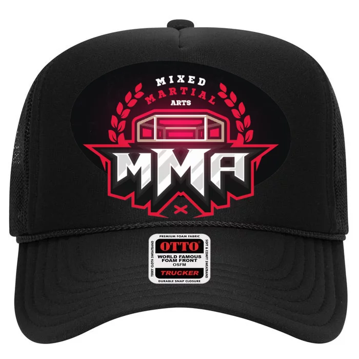 MMA - Mix Martial Arts Logo High Crown Mesh Trucker Hat