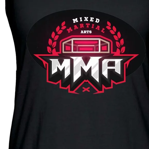 MMA - Mix Martial Arts Logo Ladies Essential Flowy Tank