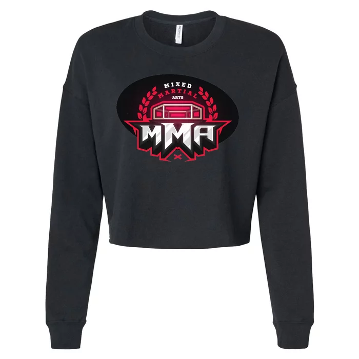 MMA - Mix Martial Arts Logo Cropped Pullover Crew