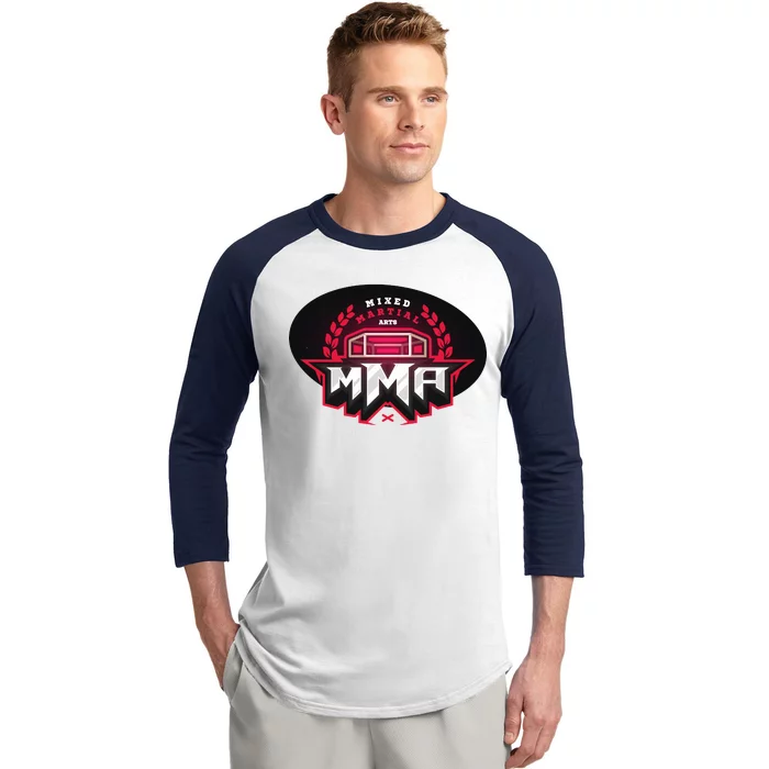 MMA - Mix Martial Arts Logo Baseball Sleeve Shirt