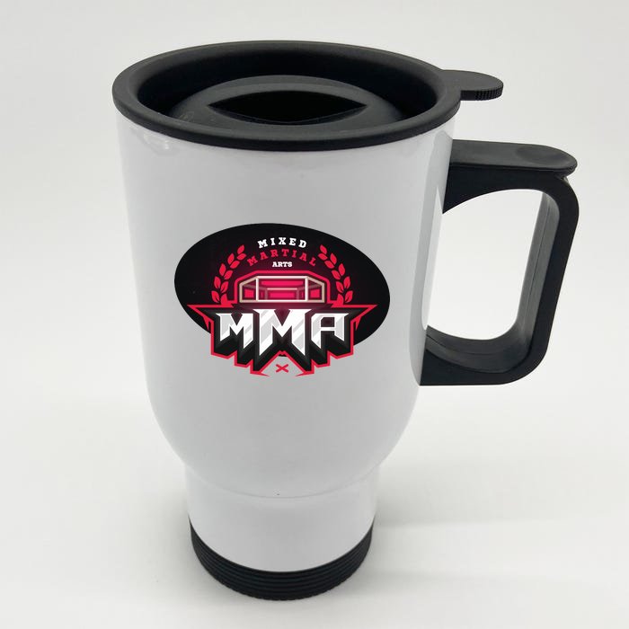 MMA - Mix Martial Arts Logo Front & Back Stainless Steel Travel Mug