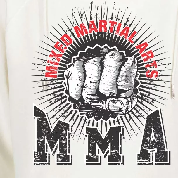 MMA Retro Punch Womens Funnel Neck Pullover Hood