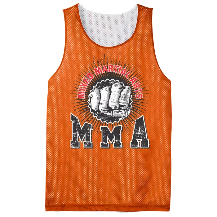 MMA Retro Punch Mesh Reversible Basketball Jersey Tank