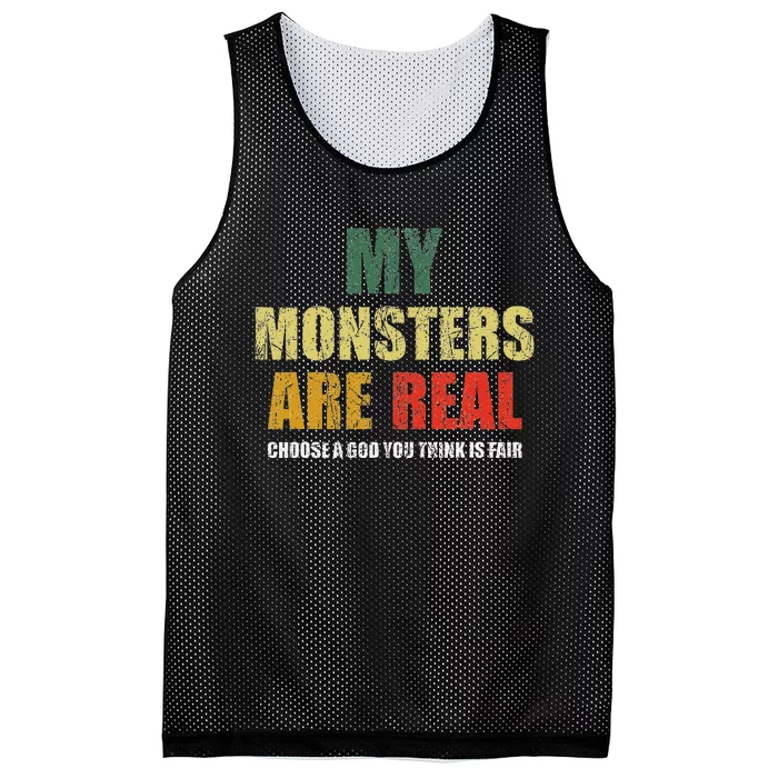 My Monsters Are Real Mesh Reversible Basketball Jersey Tank