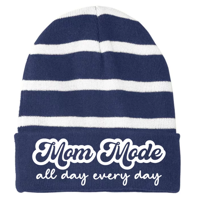 Mom Made All Day Every Day Striped Beanie with Solid Band