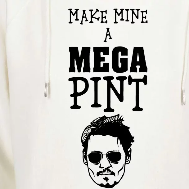 Make Mine A Mega Pint Funny Johnny Depp Womens Funnel Neck Pullover Hood