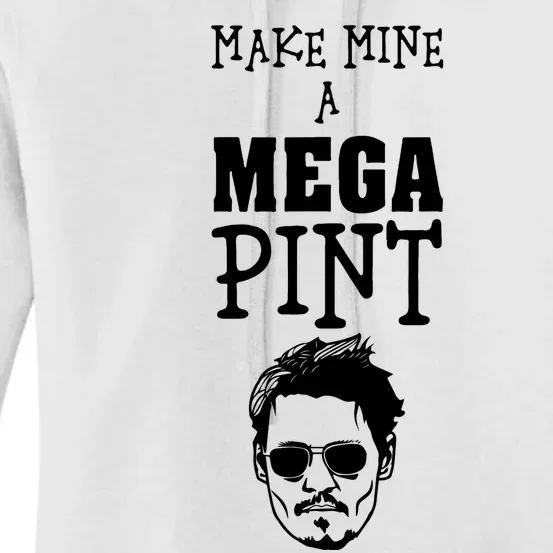 Make Mine A Mega Pint Funny Johnny Depp Women's Pullover Hoodie