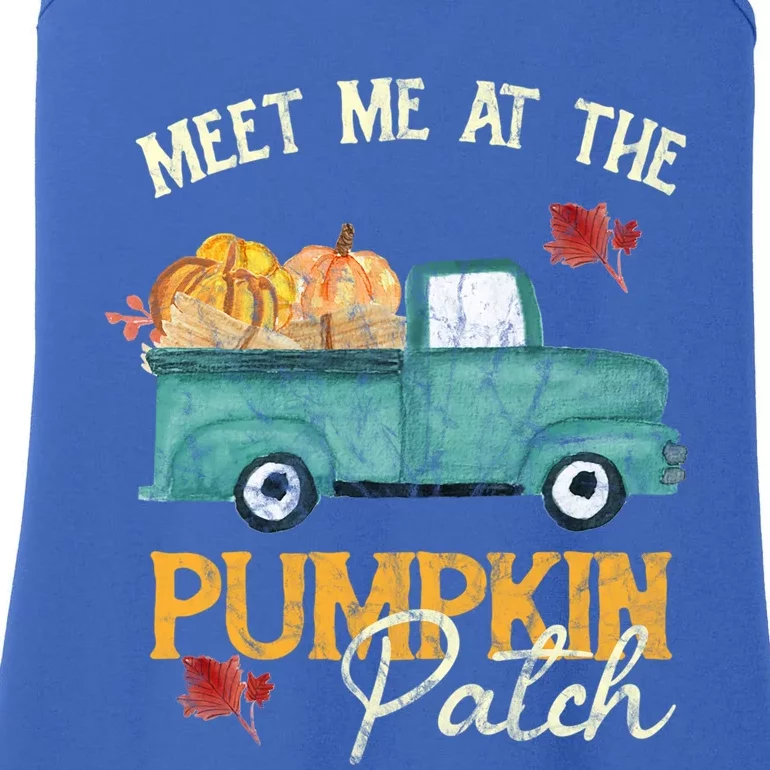 Meet Me At The Pumpkins Patch Fall Season Holidays Truck Gift Ladies Essential Tank