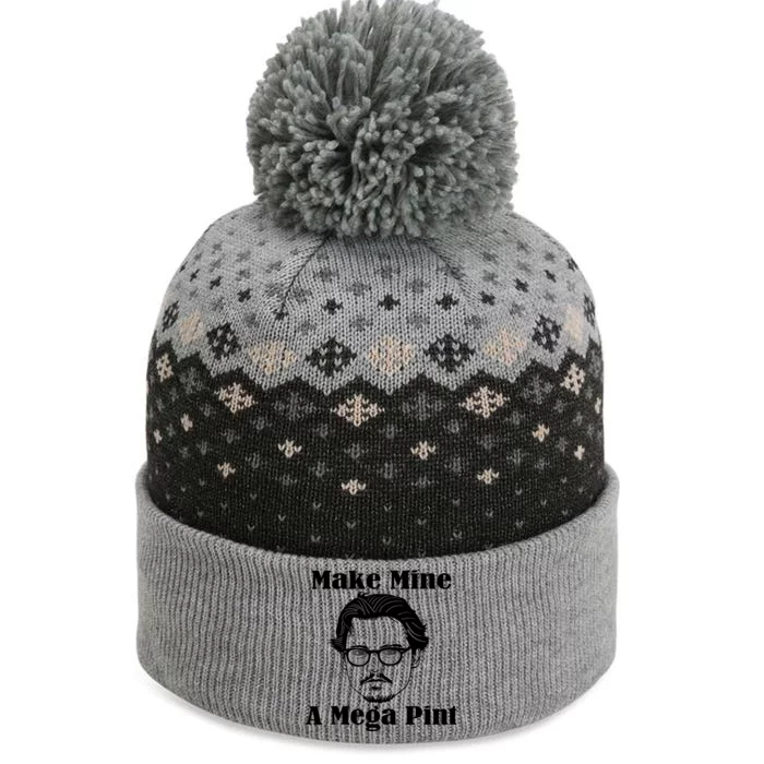 Make Mine A Mega Pint Funny The Baniff Cuffed Pom Beanie